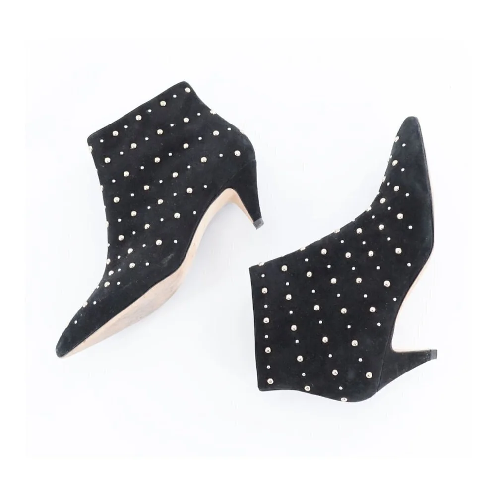 KATE‎ SPADE Starr Pointed Toe Studded Suede Ankle Bootie Size 7.5